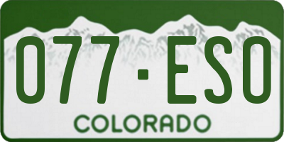 CO license plate 077ESO