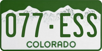 CO license plate 077ESS