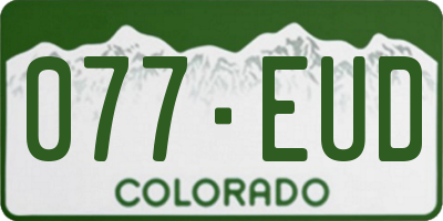 CO license plate 077EUD