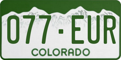 CO license plate 077EUR