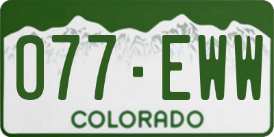 CO license plate 077EWW