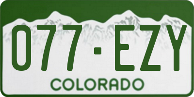 CO license plate 077EZY