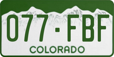 CO license plate 077FBF