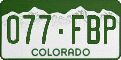 CO license plate 077FBP