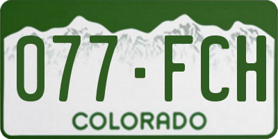 CO license plate 077FCH