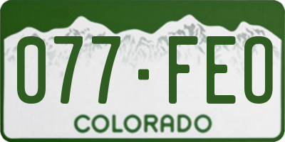 CO license plate 077FEO