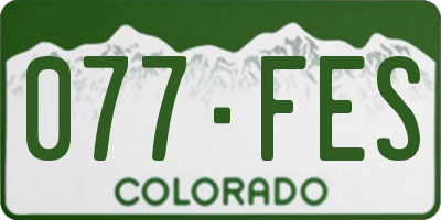 CO license plate 077FES