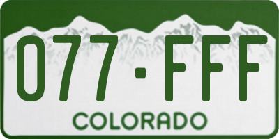 CO license plate 077FFF