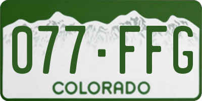 CO license plate 077FFG