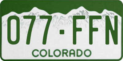 CO license plate 077FFN