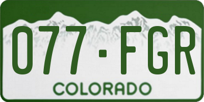 CO license plate 077FGR