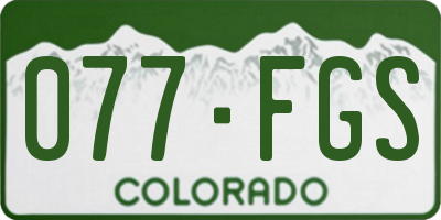 CO license plate 077FGS