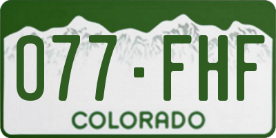 CO license plate 077FHF