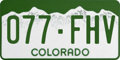 CO license plate 077FHV