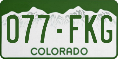CO license plate 077FKG