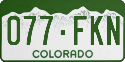 CO license plate 077FKN