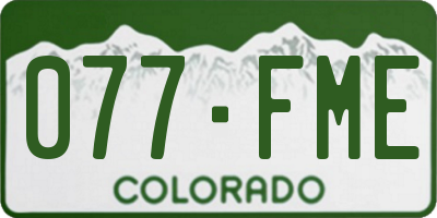 CO license plate 077FME