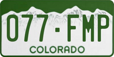 CO license plate 077FMP