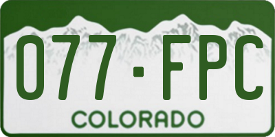 CO license plate 077FPC