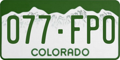 CO license plate 077FPO