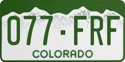 CO license plate 077FRF