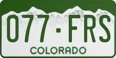 CO license plate 077FRS