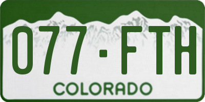 CO license plate 077FTH