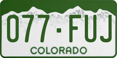 CO license plate 077FUJ