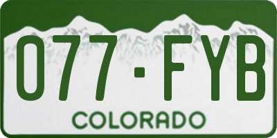 CO license plate 077FYB