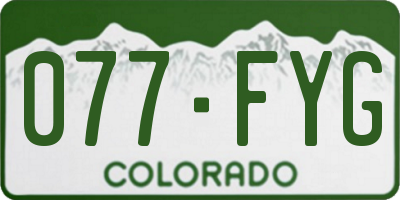 CO license plate 077FYG