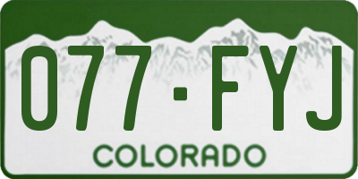 CO license plate 077FYJ