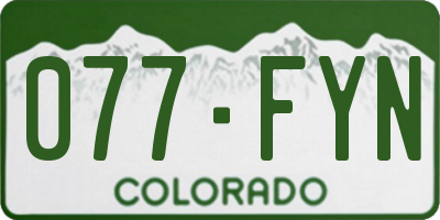 CO license plate 077FYN