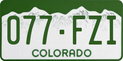 CO license plate 077FZI