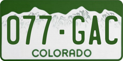 CO license plate 077GAC