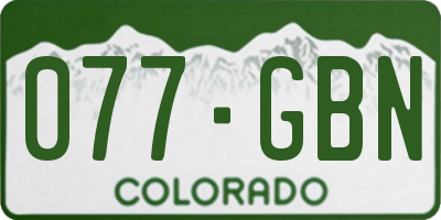 CO license plate 077GBN