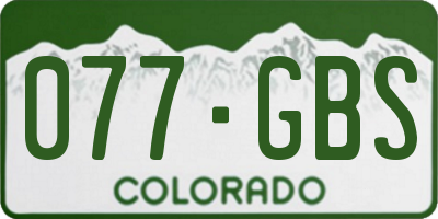 CO license plate 077GBS