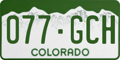CO license plate 077GCH