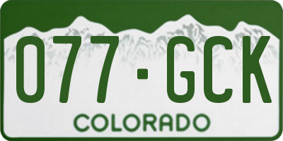 CO license plate 077GCK