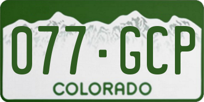 CO license plate 077GCP