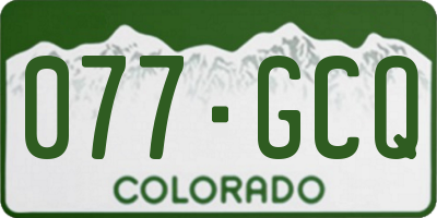 CO license plate 077GCQ