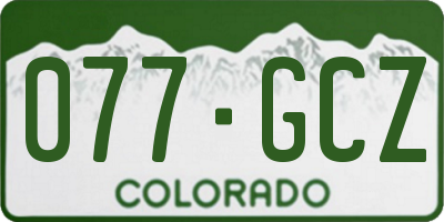 CO license plate 077GCZ