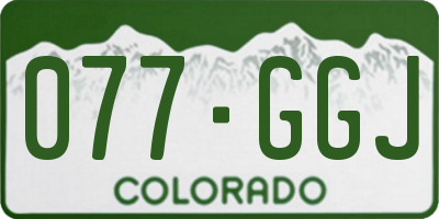 CO license plate 077GGJ