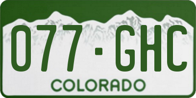 CO license plate 077GHC