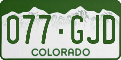 CO license plate 077GJD