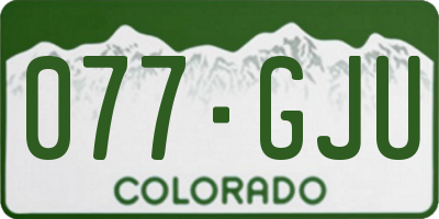 CO license plate 077GJU
