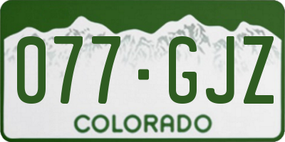 CO license plate 077GJZ