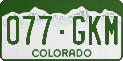 CO license plate 077GKM