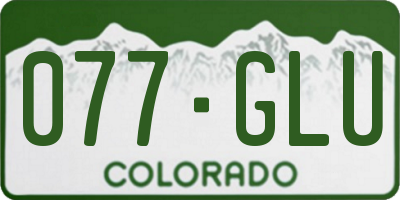 CO license plate 077GLU