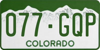 CO license plate 077GQP