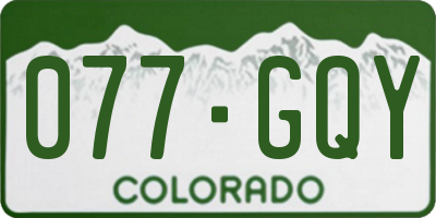 CO license plate 077GQY
